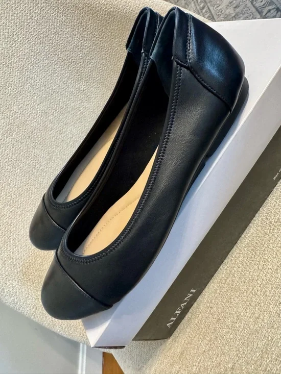 Alfani Tavii 2 Step-N-Flex Ballet Flats in Black Smooth Size 7 New In Box - Picture 3 of 7